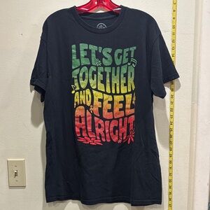 Black Graphic Tee with Multicolor Print